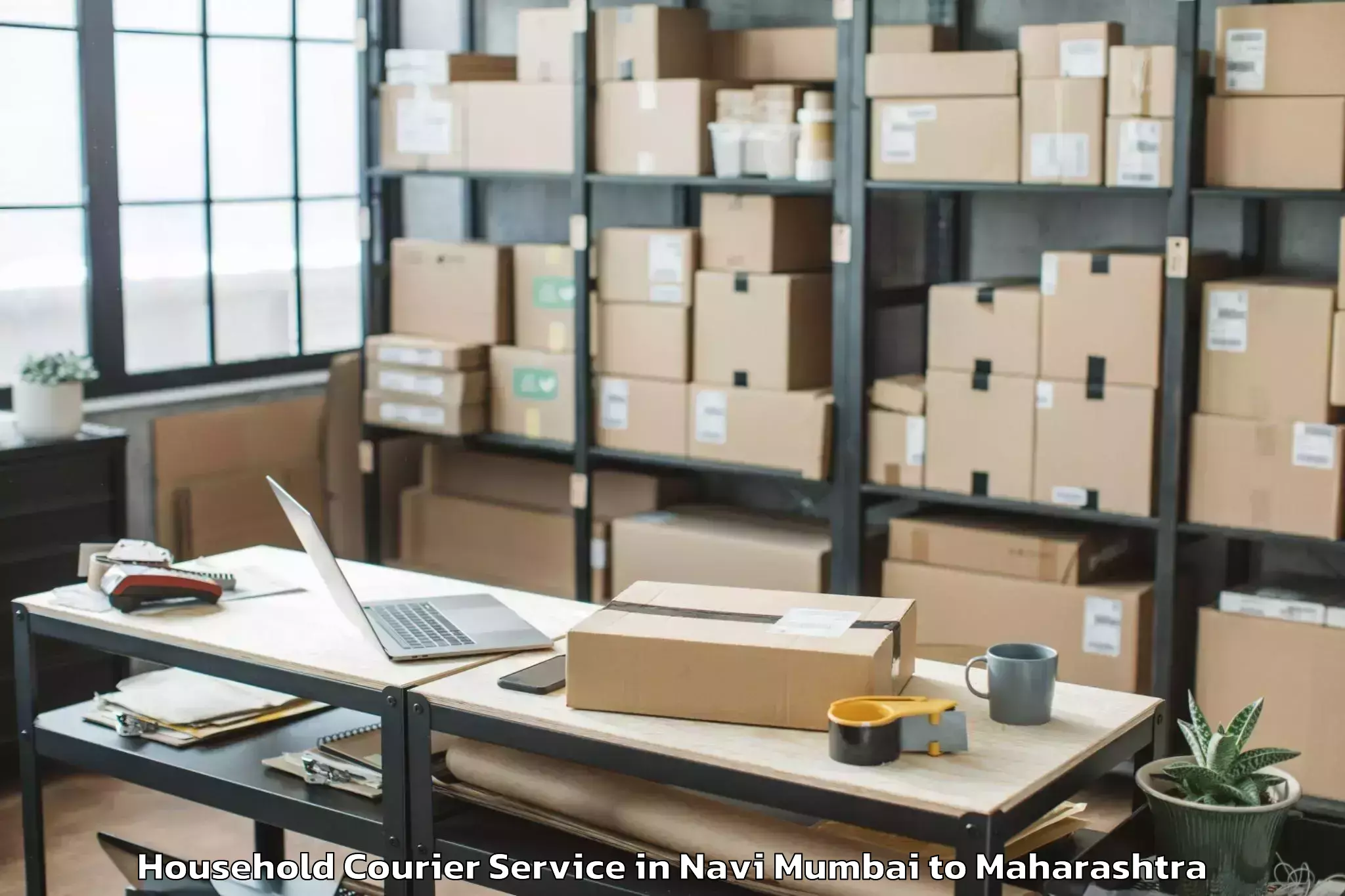 Reliable Navi Mumbai to Bavda Household Courier